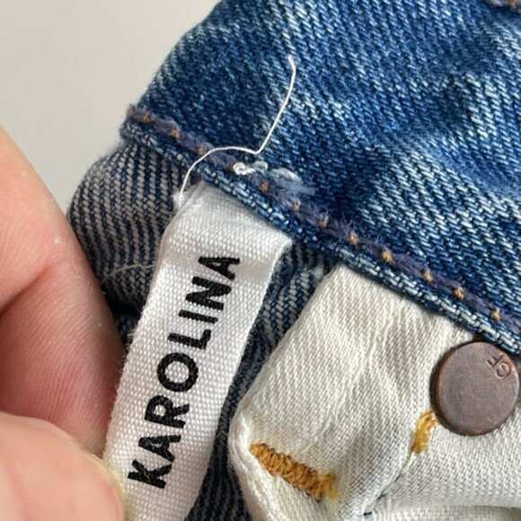 grlfrnd karolina jeans distressed in last dance size 25 medium wash cotton - Picture 9 of 13